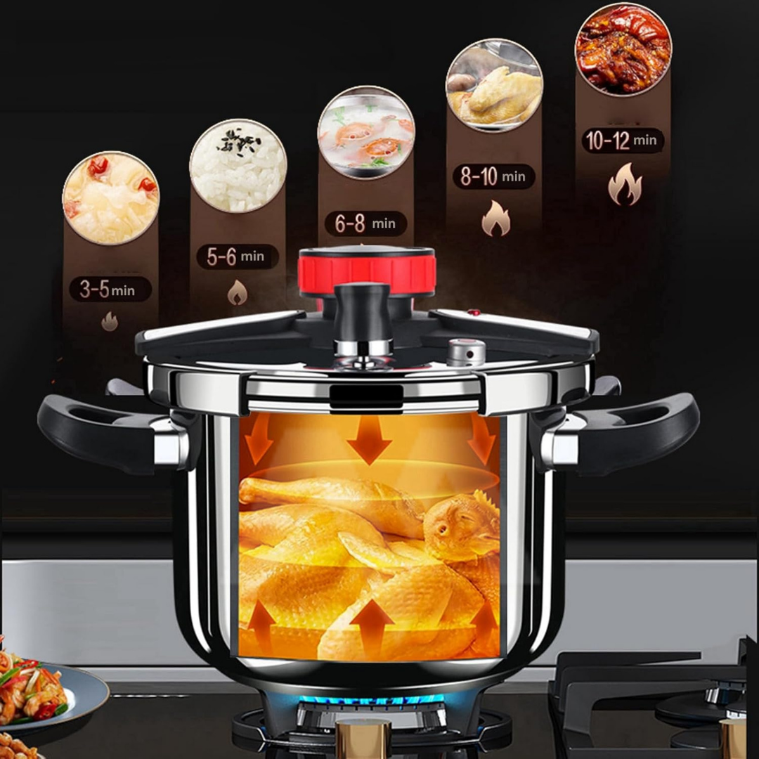 LEVE 3 PAGUE 1 - 2 Panelas de Pressão TurboChef Aço Inoxidável - À Prova De Explosões + Kit Utensílios